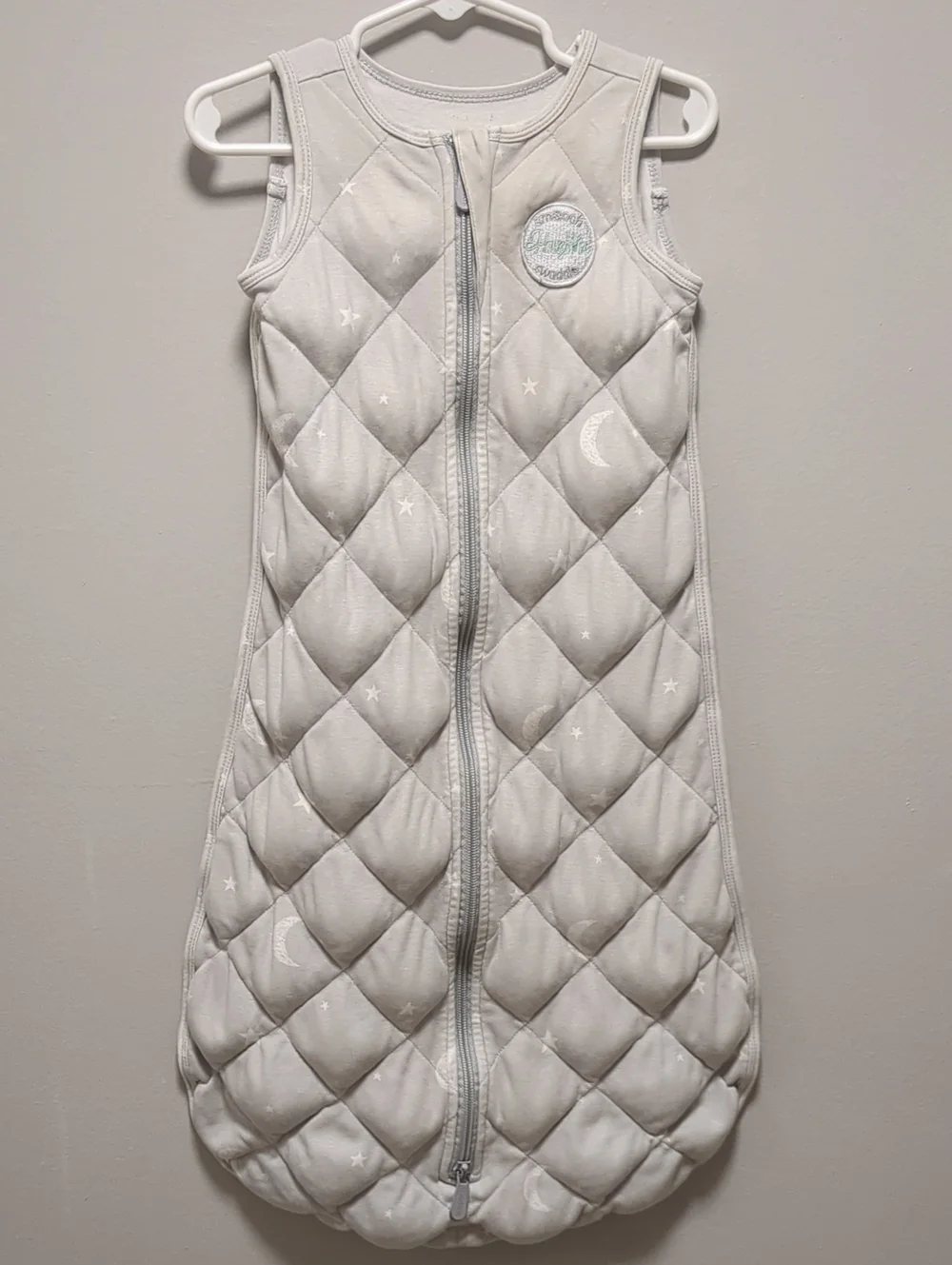 SMOOCH Babies HugMe Baby Infant Quilted Sleep Sack Gray White - Size 6-12 Months